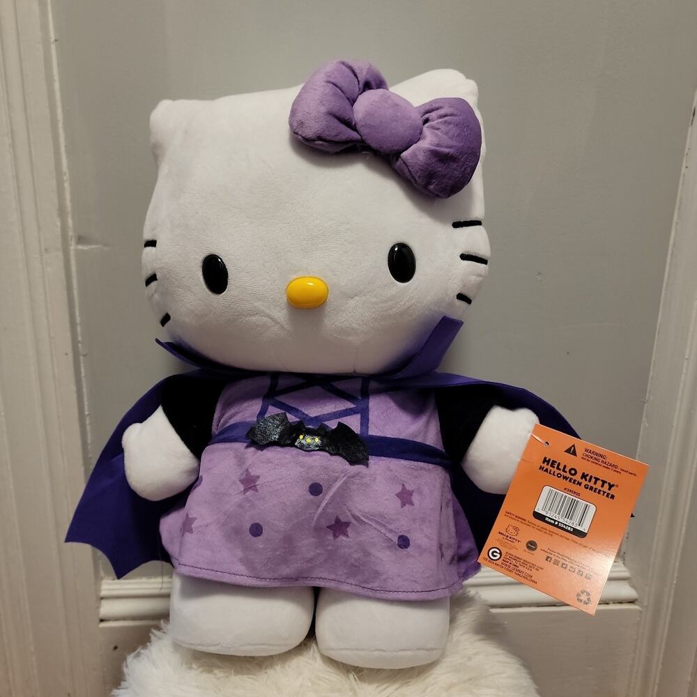 Hello Kitty Halloween Greeter 2024 CVS Exclusive Purple Vampire Plush 17" NWT